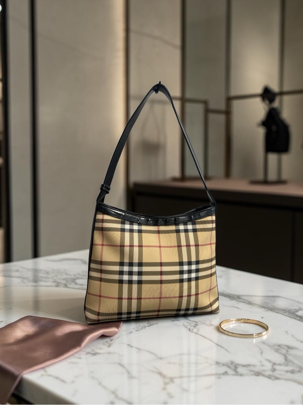 Authentic Burberry London Nova Check Medium Shoulder Bag